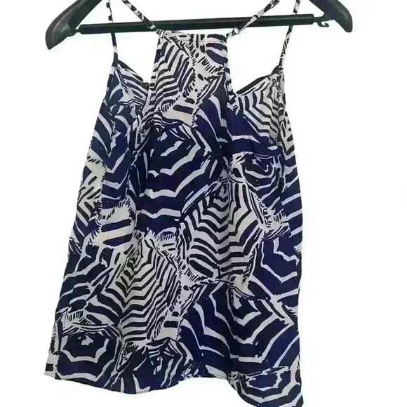 Lilly Pulitzer Oh Cabana Boy Dusk Top Umbrella Tank Size XL 100% Silk - Picture 4 of 12